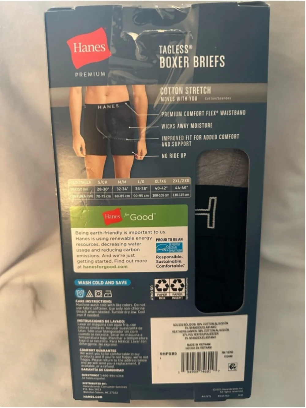 Hanes Premium Stretch Boxer Briefs 5 Pack Mens Size Large 36-38 Tagless